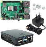 Raspberry Pi 4 4GB Starter-Kit schwarz | 5V 3A USB-C Netzteil | Geh&auml;use 