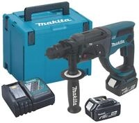 Makita Akku-Kombihammer f. SDS+ 18 V im Makpac mit 2 Akkus 4,0 Ah + Ladeger&auml;t