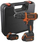 Black+Decker Kompakt-Bohrer (10,8V Li-Ion Akku-Bohrschrauber, LED-Arbeitslicht,