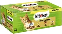 Kitekat Katzenfutter Nassfutter Bunte Vierfalt in Sauce, 48 Portionsbeutel (48 x 85g)