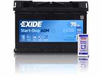 EXIDE EK700 Autobatterie AGM 12V 70Ah 760A Start-Stop AGM Starterbatterie PKW...