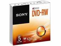 1x5 Sony DVD-RW 4,7GB 1-2x Speed, Jewel Case