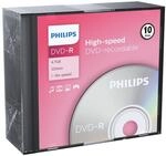 Philips DVD-R Rohlinge High-Speed (4.7 GB /120 Minuten Video, 1-16x Speed, 10er Slim