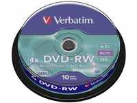 Verbatim DVD-RW 4x Matt Silver 4.7GB, 50er Pack Spindel, DVD Rohlinge beschreibbar,