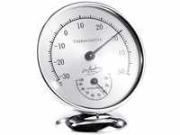 infactory Zimmerthermometer analog: Analoges Thermometer mit Hygrometer, 10 cm