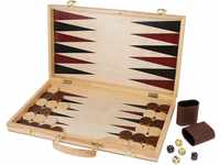 Small Foot Schach und Backgammon Koffer aus Holz, Konzentrationsspiele für Groß und