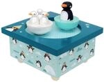 Trousselier 6295008 Spieluhr mit tanzenden Figuren f&uuml;r Kinder, Pinguine, magnetisch,