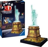 Ravensburger 3D Puzzle 12596 - Freiheitsstatue Night Edition - die weltbekannte