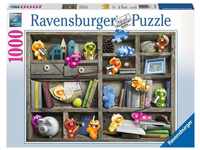 Ravensburger Puzzle 19483 - Gelini im Bücherregal - 1000 Teile Puzzle für