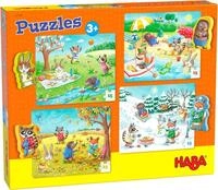 HABA Jahreszeiten-Puzzle f&uuml;r Kinder ab 3 Jahren &ndash; 4-teiliges Holzpuzzle mit bunten