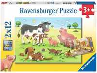 Ravensburger Kinderpuzzle - 07590 Glückliche Tierfamilien - Puzzle für Kinder ab 3