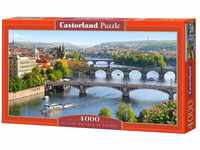 Castorland C-400096-2 Vltava Bridges in Prague,Puzzle 4000 Tei, Red