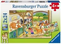 Ravensburger Puzzle Fr&ouml;hliches Landleben - 2x24 Teile Puzzle ab 4 Jahre
