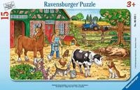 Ravensburger Kinderpuzzle - 06035 Gl&uuml;ckliches Bauernhofleben - Rahmenpuzzle f&uuml;r