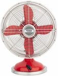 H.Koenig JOE50 Tischventilator/Retro-Design/Metall/rot