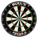 Bull's Focus II Bristle Dartboard/Dartscheibe, Black/White/Red/Green, 45,5 cm, 68006