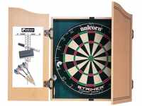 Unicorn Striker Home Dart Center, Holzkabinett mit Board, Marker, Wischer sowie