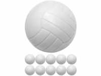 GAMES PLANET 10 Kickerbälle aus ABS, weiß, ⌀ 36 mm, Tischfussball...
