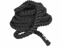 GORILLA SPORTS® Battle Rope 15 m Schwarz – Trainingsseil aus Nylon Ø 3,8 cm