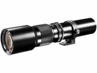 Walimex 12728 500mm 1:8,0 DSLR-Objektiv für Nikon F Bajonett schwarz (manueller