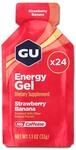 GU Energy Gel, Strawberry Banana (Erdbeer Banane), Box mit 24 x 32 g