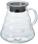 Hario XGS-80TB Kaffeekanne aus Glas / Range Server 800 ml, farblos, 13 x 15,2 x 13 cm