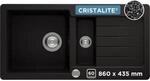 SCHOCK K&uuml;chensp&uuml;le 86 x 43,5 cm Typos D-150S Nero - CRISTALITE Granitsp&uuml;le mit 1