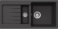 SCHOCK K&uuml;chensp&uuml;le Typos D-150S Onyx 86x43,5 cm | Granitsp&uuml;le aus CRISTALITE