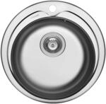 kleine runde Edelstahl Einbausp&uuml;le &Oslash; 48.5 cm 1 Becken Edelstahl poliert f&uuml;r