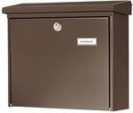 Burg-W&auml;chter Briefkasten mit &Ouml;ffnungsstopp, A4 Einwurf-Format, EU Norm EN 13724,