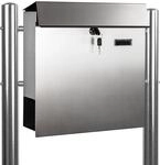Maxstore STILISTA Standbriefkasten, V2A Edelstahl, Zeitungsfach, Modellwahl, Eckig