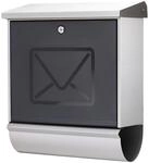 Burg-W&auml;chter Edelstahlbriefkasten-Set mit Zeitungsbox, Satinierte Kunststoff-T&uuml;r,