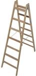 Sprossen-DoppelLeiter, (Holz), Arbeitsh&ouml;he 3,31 m,Standh&ouml;he 2 m, Leiternl&auml;nge 2,08