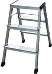 Krause 130068 Klapptritt 2 x 3 Stufen Aluminium, mit Roll-Stop-Automatik