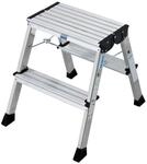 Krause 130037 Klapptritt 2 x 2 Stufen Aluminium, mit Roll-Stop-Automatik