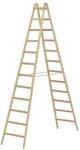 Hymer 7141024 Holz-Sprossenstehleiter, 2x12 Sprossen