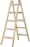Hymer 7141010 Holz-Sprossenstehleiter, 2x5 Sprossen