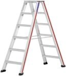 Hymer Stufenstehleiter 2x6 Stufen (beidseitig begehbar, Spreizsicherung, gro&szlig;e