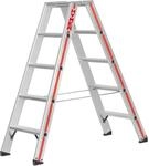 Hymer Stufenstehleiter 2x5 Stufen (beidseitig begehbar, verst&auml;rkte Stufen,