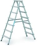 Stufen-Stehleiter Z200, beidseitig begehbar, eloxiert, 2x7 Stufen,...