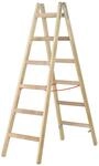 Hymer 7141012 Holz-Sprossenstehleiter, 2x6 Sprossen