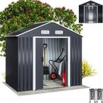 GARDEBRUK&reg; XL Metall Ger&auml;tehaus 2m&sup2; mit Fundament 196x132x188cm Schiebet&uuml;r