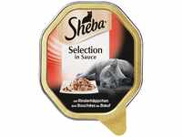 Sheba Katzenfutter Nassfutter Selection in Sauce mit Rinderhäppchen, 1 x 85g...