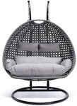 Home Deluxe - H&auml;ngesessel Twin - Grau, H&ouml;he 195 cm - inkl. Gestell, Sitz- und