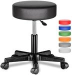 Casaria&reg; Rollhocker H&ouml;henverstellbar Schwarz 10cm Polsterung 46-60cm Sitzh&ouml;he