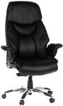 hjh OFFICE 608210 XXL Chefsessel Prado Kunstleder Schwarz Bequemer B&uuml;rosessel mit