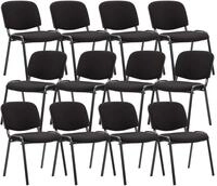 CLP 12er Set Besucherstuhl Ken Stoff I Stapelstuhl Mit Robustem Metallgestell I