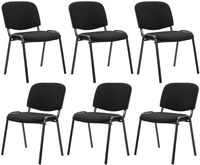 CLP 6er Set Besucherstuhl Ken Stoff I Stapelstuhl Mit Robustem Metallgestell I