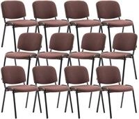 CLP 12er Set Besucherstuhl Ken Stoff I Stapelstuhl Mit Robustem Metallgestell I