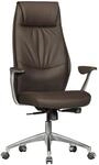FineBuy B&uuml;rostuhl Echt-Leder Schreibtischstuhl 120KG Chefsessel mit Synchronmechanik